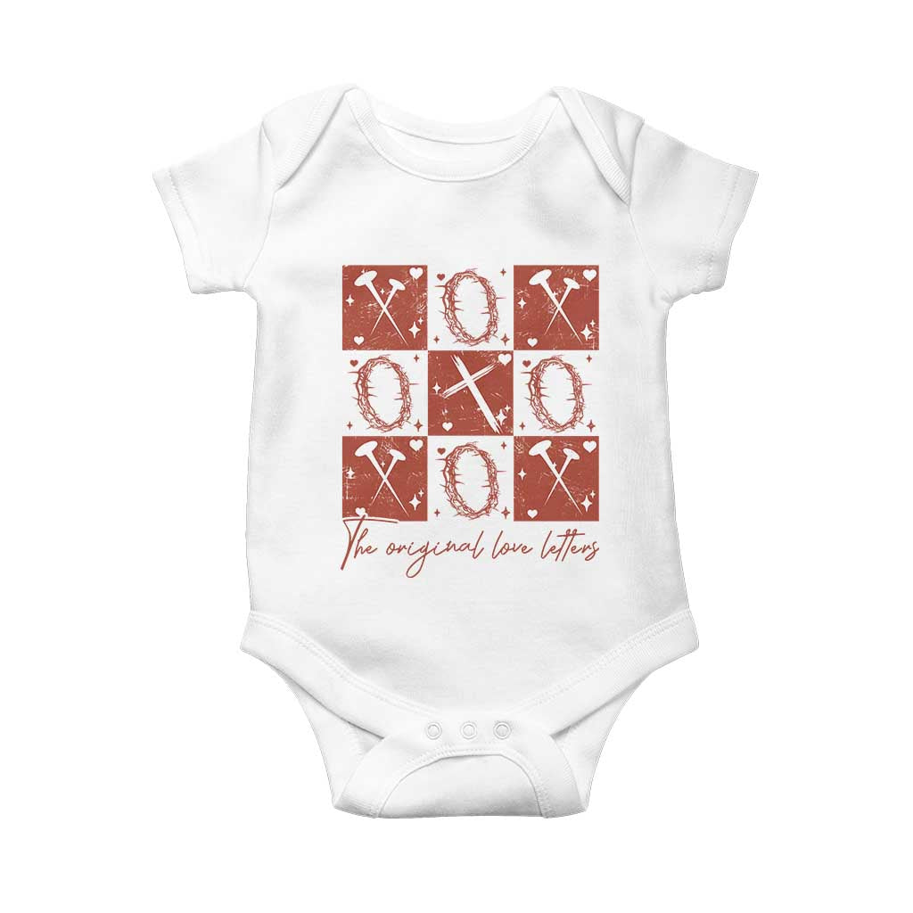 Christian Religious God Valentine's Day Baby Onesie The Original Love Letters Thorns Cross TS11 White Print Your Wear