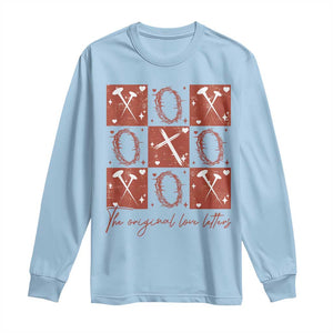 Christian Religious God Valentine's Day Long Sleeve Shirt The Original Love Letters Thorns Cross TS11 Light Blue Print Your Wear