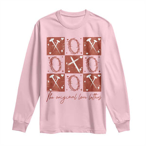 Christian Religious God Valentine's Day Long Sleeve Shirt The Original Love Letters Thorns Cross TS11 Light Pink Print Your Wear