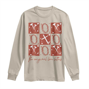 Christian Religious God Valentine's Day Long Sleeve Shirt The Original Love Letters Thorns Cross TS11 Sand Print Your Wear