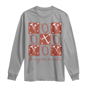 Christian Religious God Valentine's Day Long Sleeve Shirt The Original Love Letters Thorns Cross TS11 Sport Gray Print Your Wear