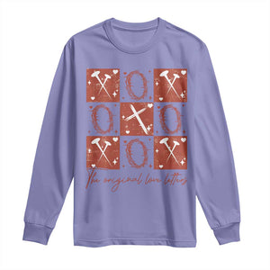 Christian Religious God Valentine's Day Long Sleeve Shirt The Original Love Letters Thorns Cross TS11 Violet Print Your Wear