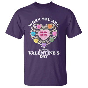 When You Are Dead Inside But It's Valentine's Day T Shirt Skeleton Rib Heart TS11 Purple Print Your Wear