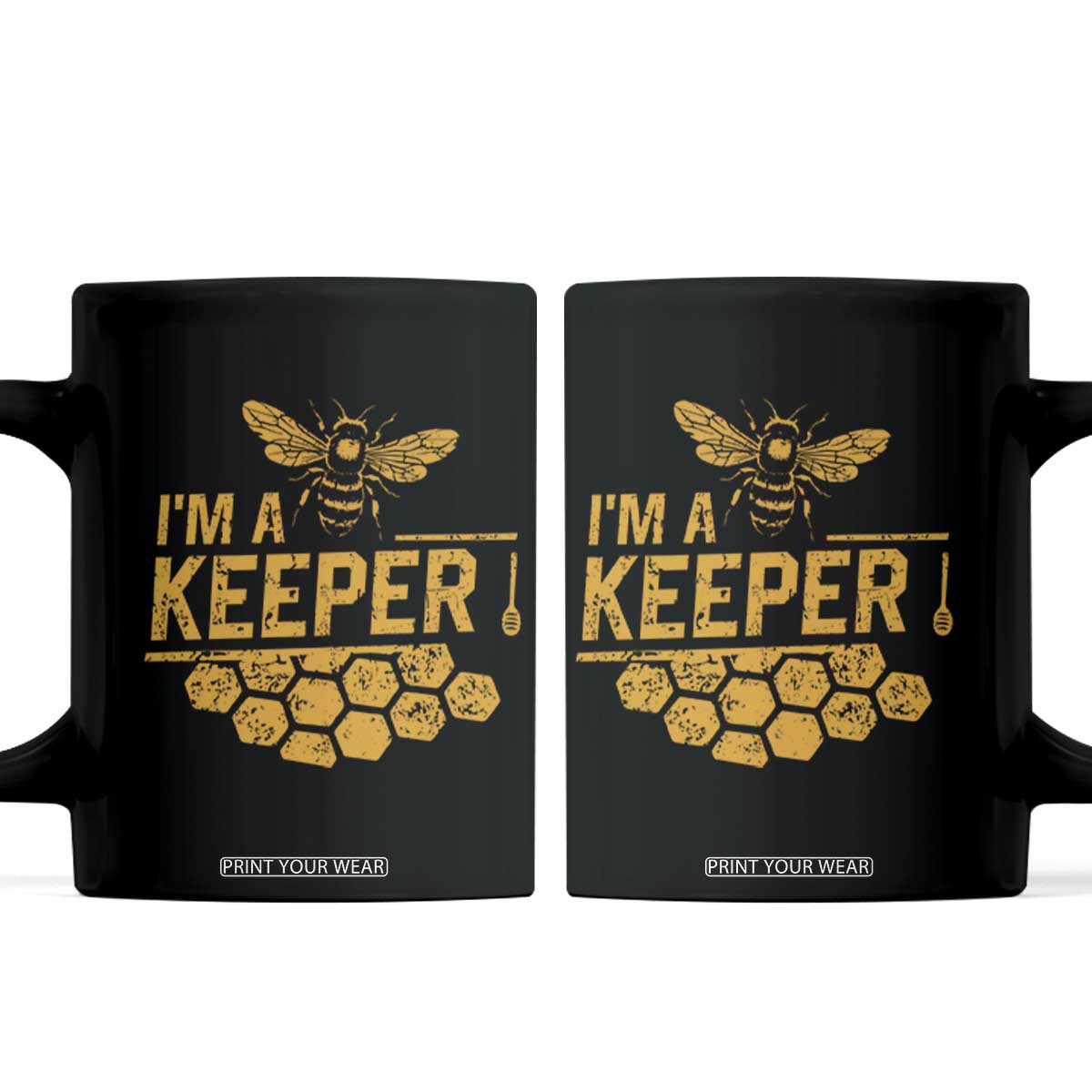 I Am A Keeper Coffee Mug Honey Bee Apiarist Funny Beekeeping TS11 Black Print Your Wear