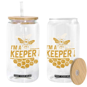 I Am A Keeper Glass Can Honey Bee Apiarist Funny Beekeeping TS11 Print Your Wear