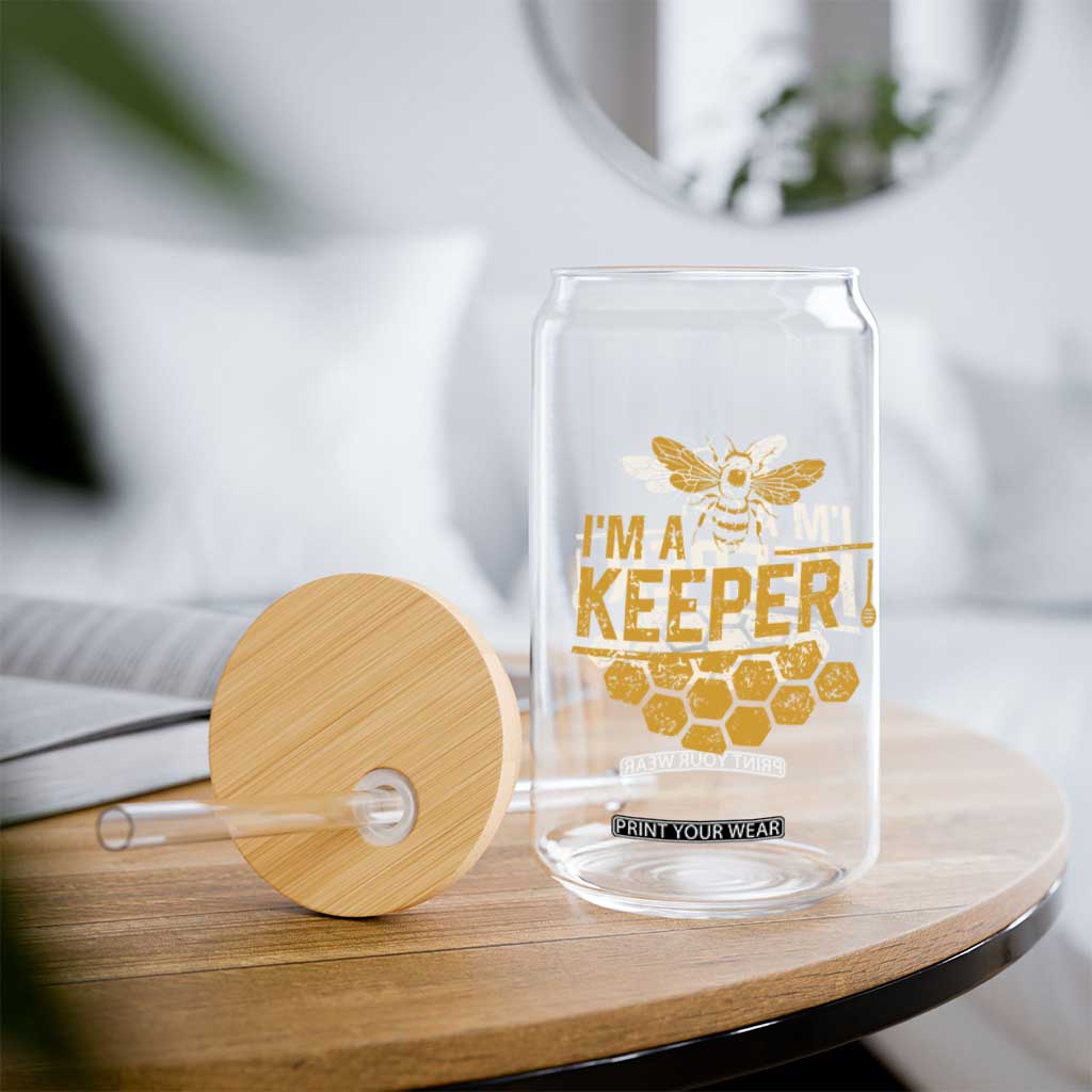 I Am A Keeper Glass Can Honey Bee Apiarist Funny Beekeeping TS11 Print Your Wear