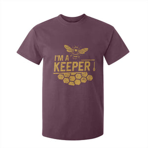 I Am A Keeper T Shirt For Kid Honey Bee Apiarist Funny Beekeeping TS11 Maroon Print Your Wear