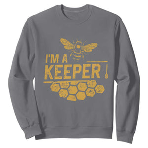 I Am A Keeper Sweatshirt Honey Bee Apiarist Funny Beekeeping TS11 Charcoal Print Your Wear