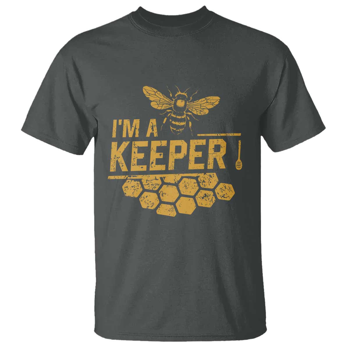 I Am A Keeper T Shirt Honey Bee Apiarist Funny Beekeeping TS11 Dark Heather Print Your Wear