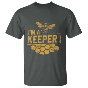 I Am A Keeper T Shirt Honey Bee Apiarist Funny Beekeeping TS11 Dark Heather Print Your Wear