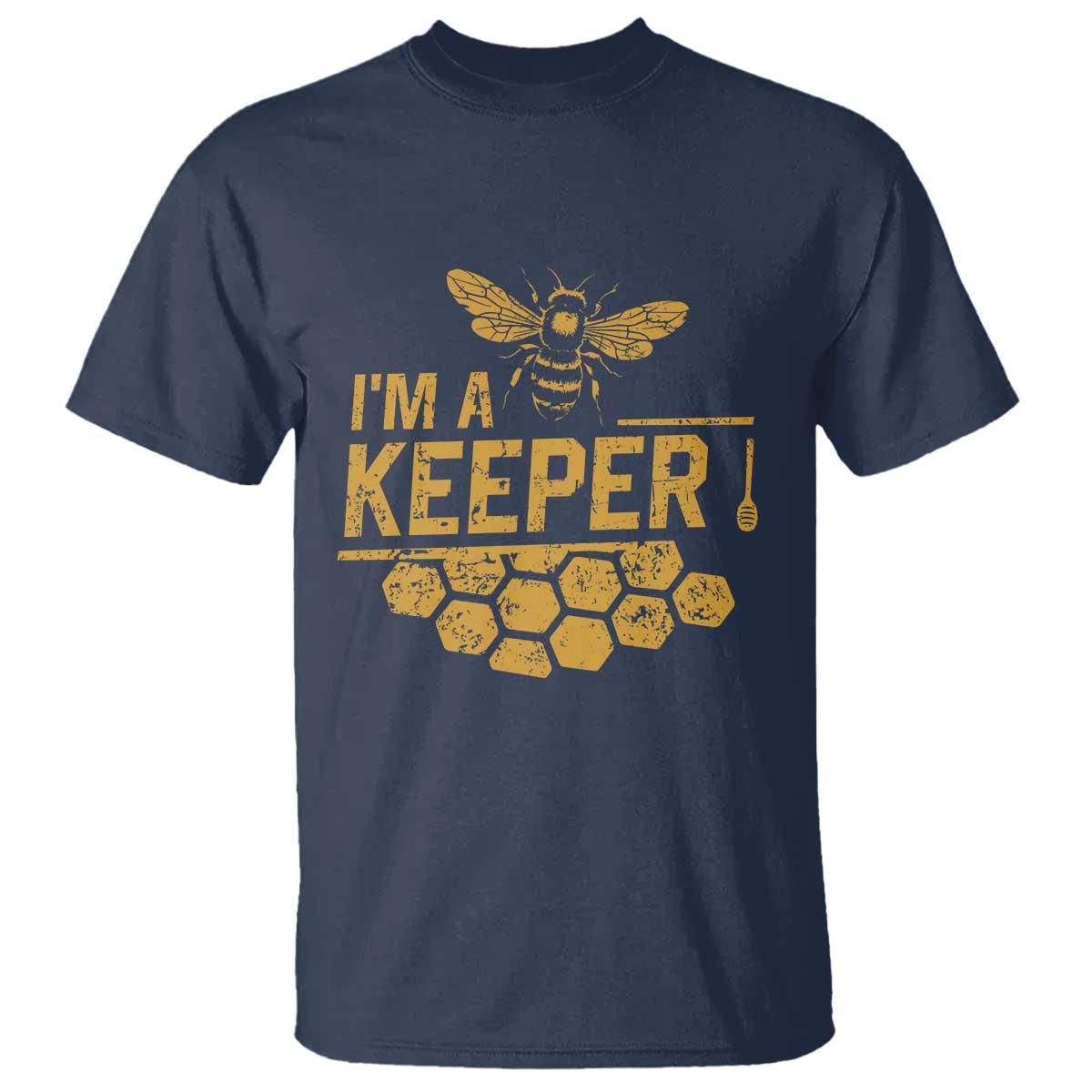 I Am A Keeper T Shirt Honey Bee Apiarist Funny Beekeeping TS11 Navy Print Your Wear
