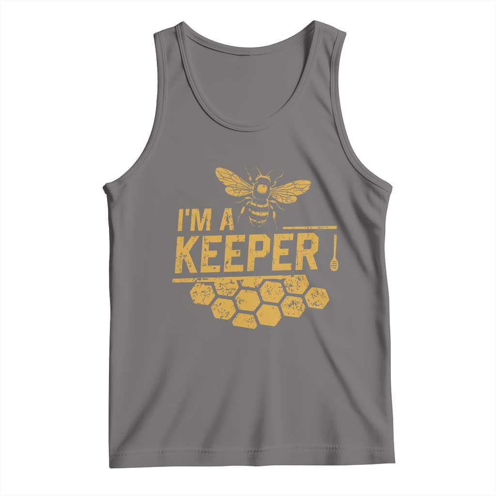 I Am A Keeper Tank Top Honey Bee Apiarist Funny Beekeeping TS11 Deep Heather Print Your Wear