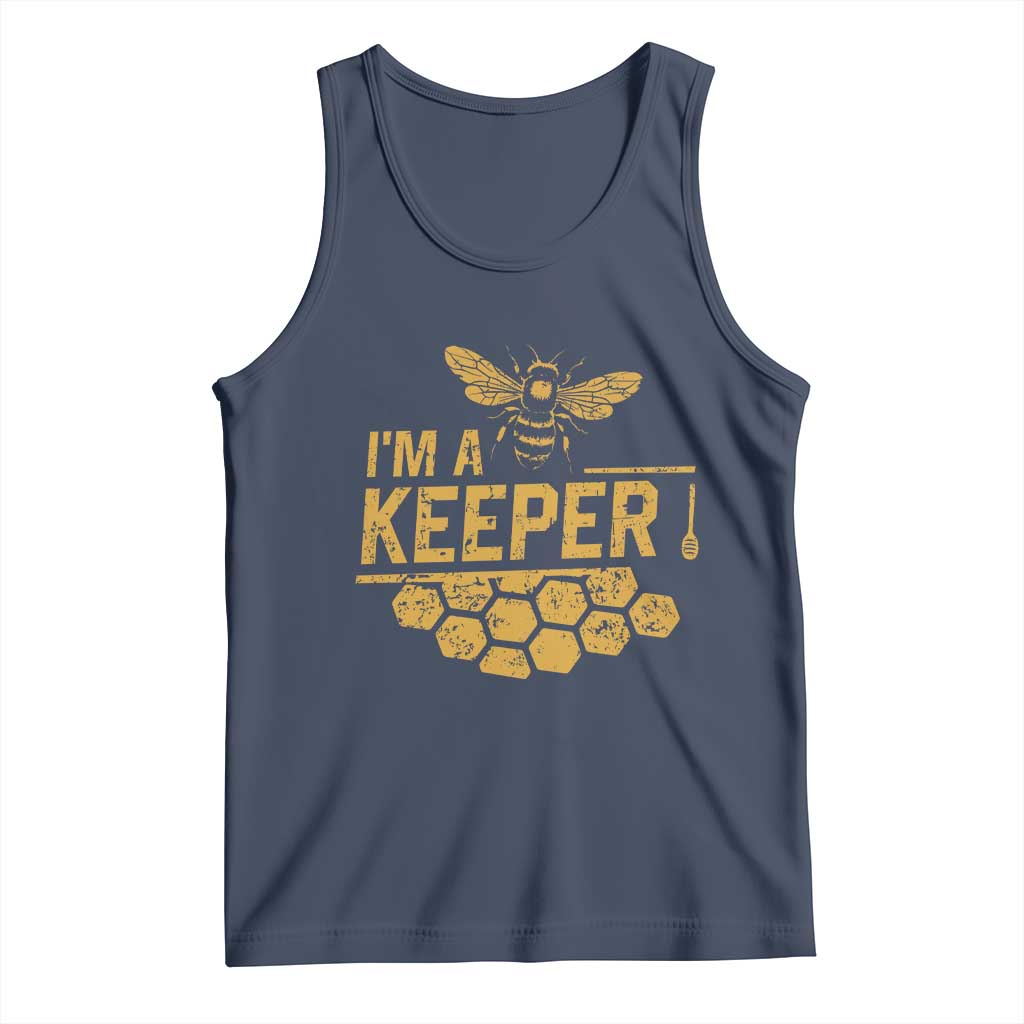 I Am A Keeper Tank Top Honey Bee Apiarist Funny Beekeeping TS11 Navy Print Your Wear