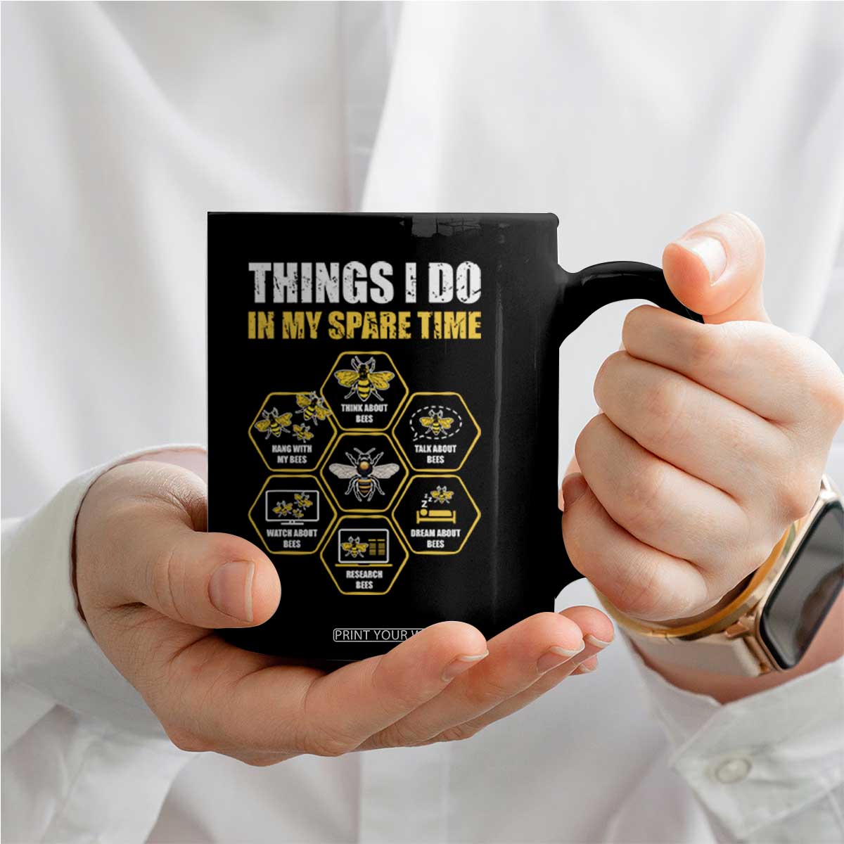 Funny Beekeeper Coffee Mug Things I Do in My Spare Time Beekeeping TS11 Print Your Wear