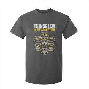 Funny Beekeeper T Shirt For Kid Things I Do in My Spare Time Beekeeping TS11 Dark Heather Print Your Wear