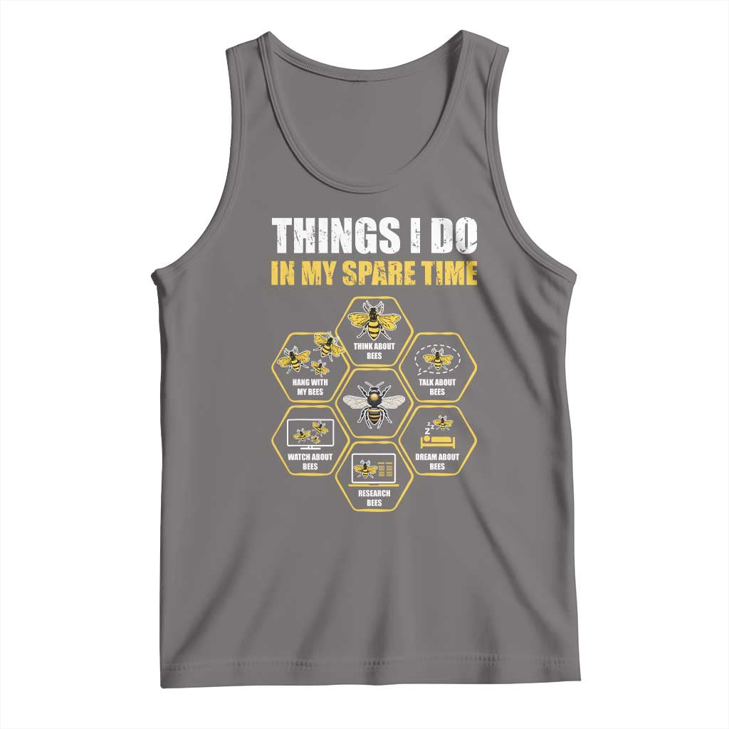Funny Beekeeper Tank Top Things I Do in My Spare Time Beekeeping TS11 Deep Heather Print Your Wear