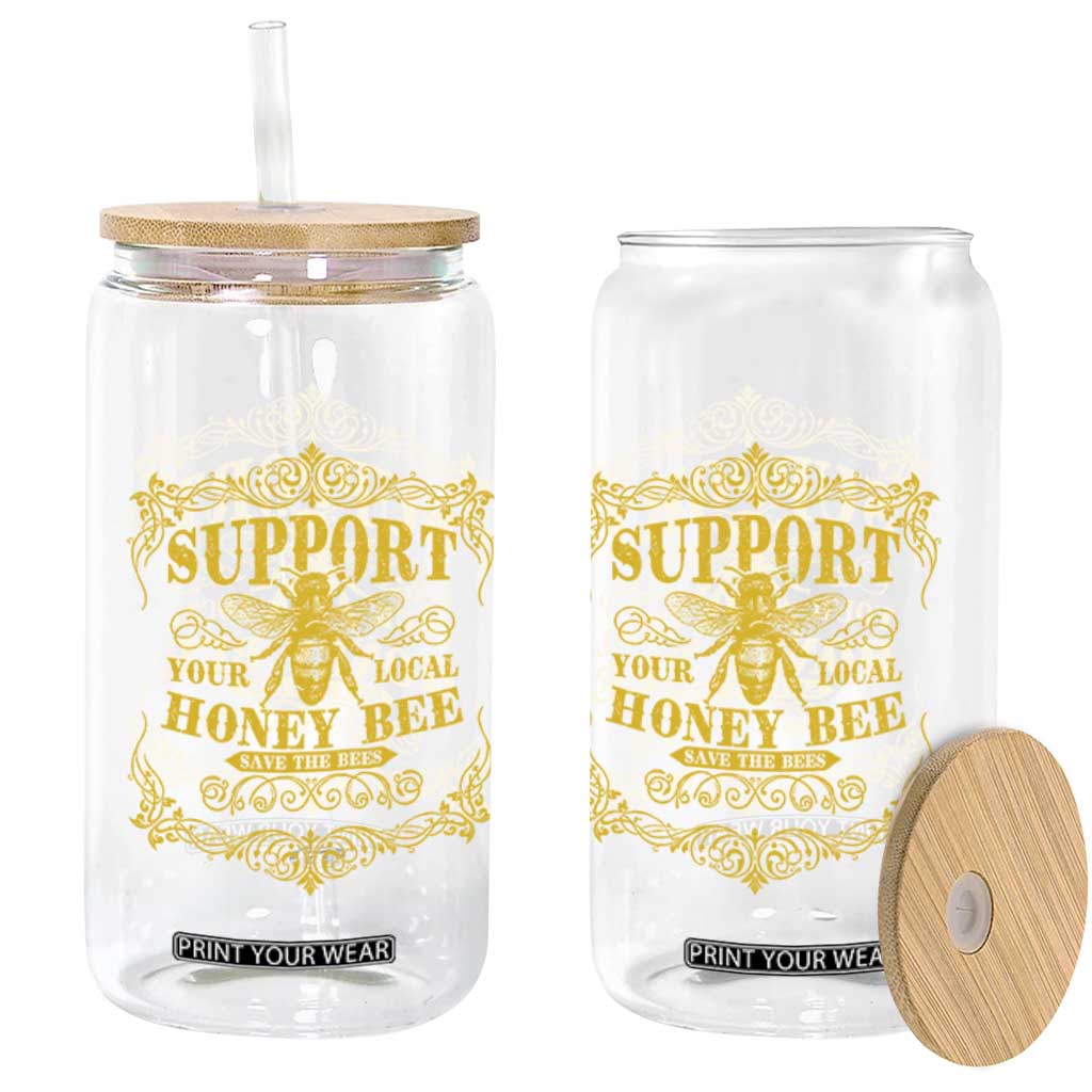 Funny Beekeeping Glass Can Support Your Local Honey Bee Beekeeper TS11 Print Your Wear