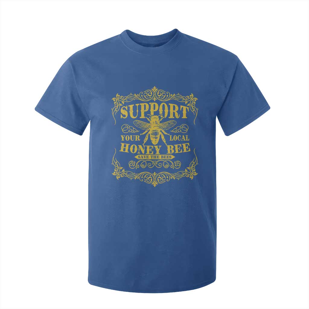 Funny Beekeeping T Shirt For Kid Support Your Local Honey Bee Beekeeper TS11 Royal Blue Print Your Wear