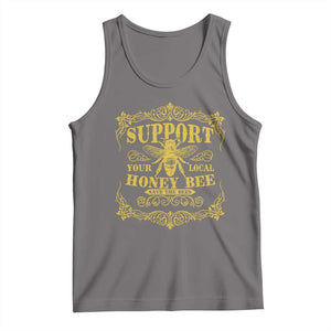 Funny Beekeeping Tank Top Support Your Local Honey Bee Beekeeper TS11 Deep Heather Print Your Wear