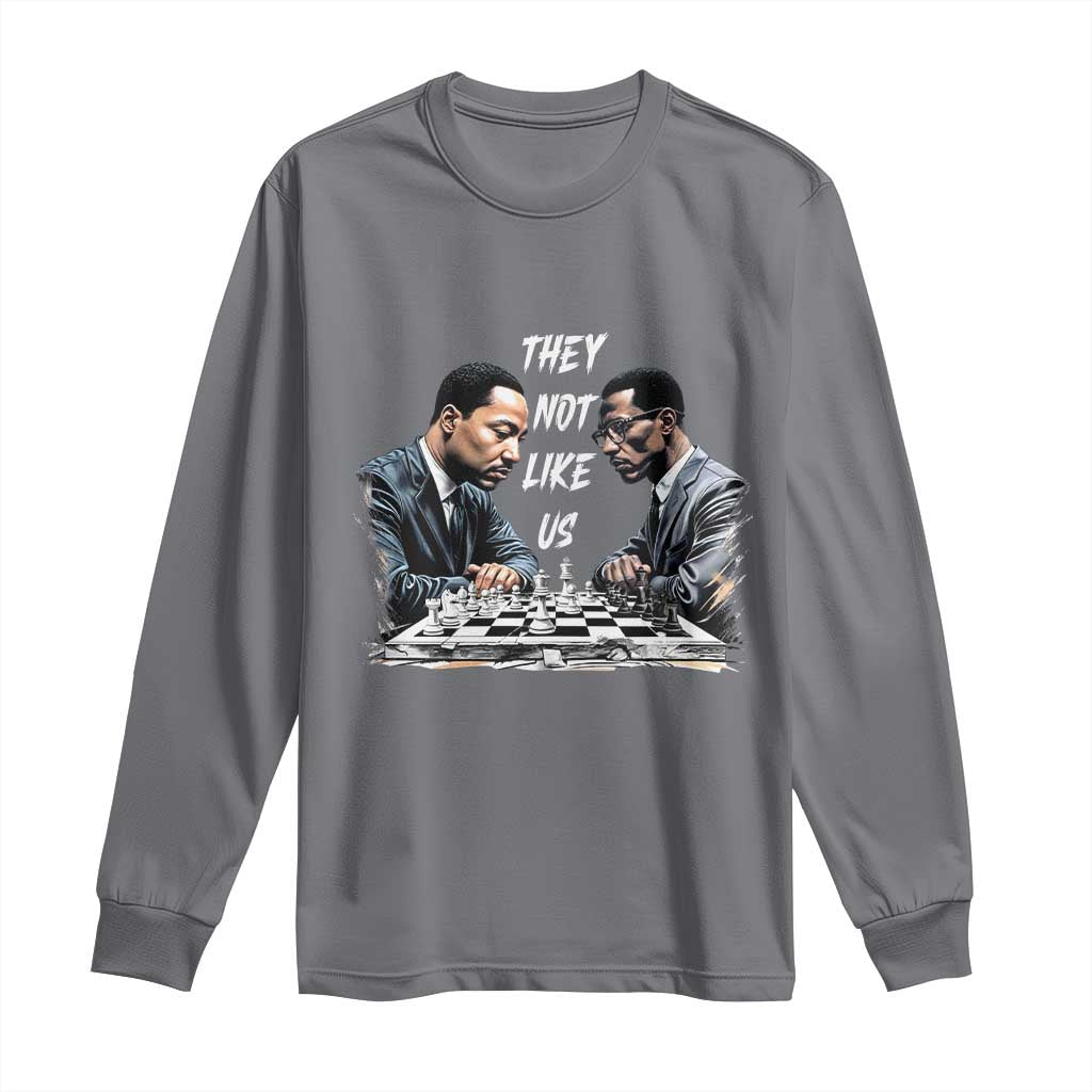 Martin Luther King Malcolm X Long Sleeve Shirt They Not Like Us Black Leaders TS11 Charcoal Print Your Wear