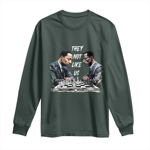 Martin Luther King Malcolm X Long Sleeve Shirt They Not Like Us Black Leaders TS11 Dark Forest Green Print Your Wear