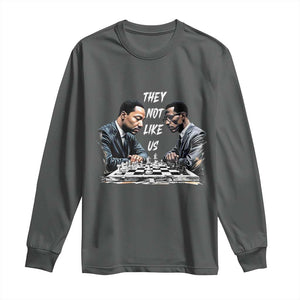 Martin Luther King Malcolm X Long Sleeve Shirt They Not Like Us Black Leaders TS11 Dark Heather Print Your Wear