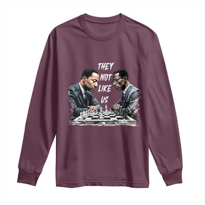 Martin Luther King Malcolm X Long Sleeve Shirt They Not Like Us Black Leaders TS11 Maroon Print Your Wear