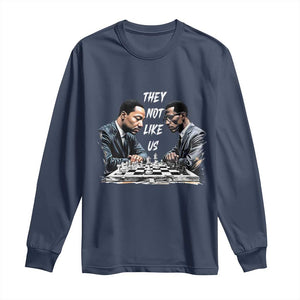 Martin Luther King Malcolm X Long Sleeve Shirt They Not Like Us Black Leaders TS11 Navy Print Your Wear