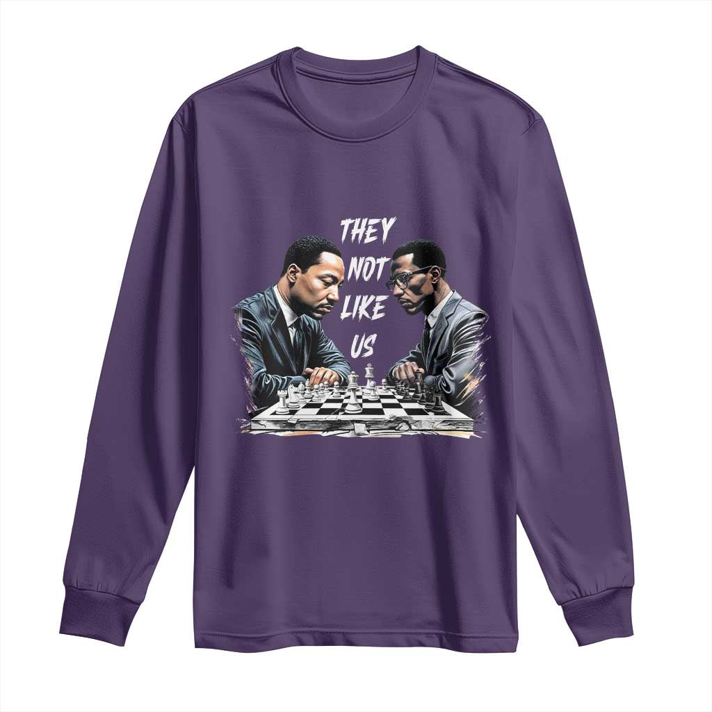 Martin Luther King Malcolm X Long Sleeve Shirt They Not Like Us Black Leaders TS11 Purple Print Your Wear