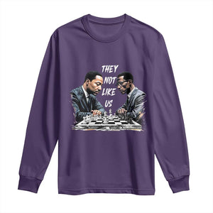 Martin Luther King Malcolm X Long Sleeve Shirt They Not Like Us Black Leaders TS11 Purple Print Your Wear