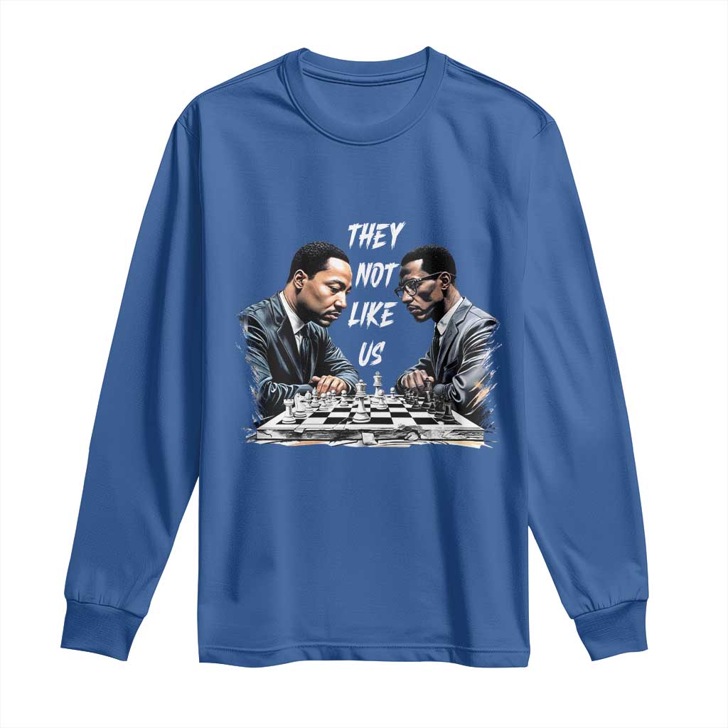 Martin Luther King Malcolm X Long Sleeve Shirt They Not Like Us Black Leaders TS11 Royal Blue Print Your Wear