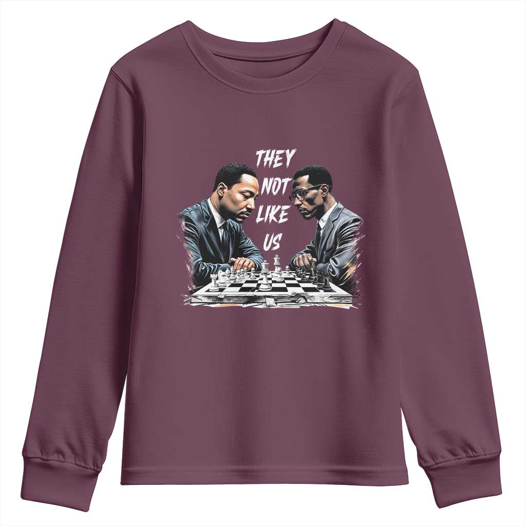Martin Luther King Malcolm X Youth Sweatshirt They Not Like Us Black Leaders TS11 Maroon Print Your Wear