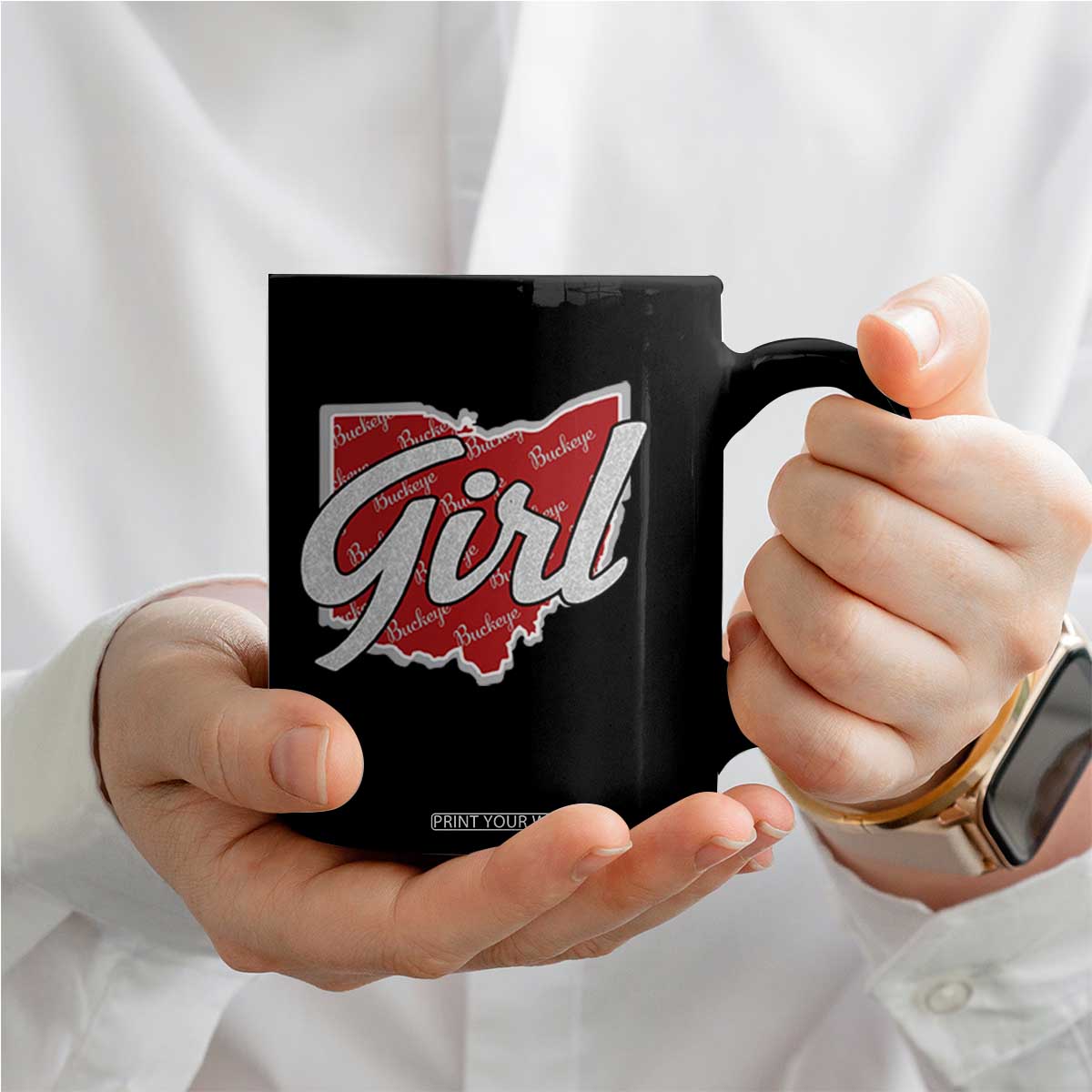 Buckeye Girl Ohio Home State Coffee Mug TS11 Print Your Wear