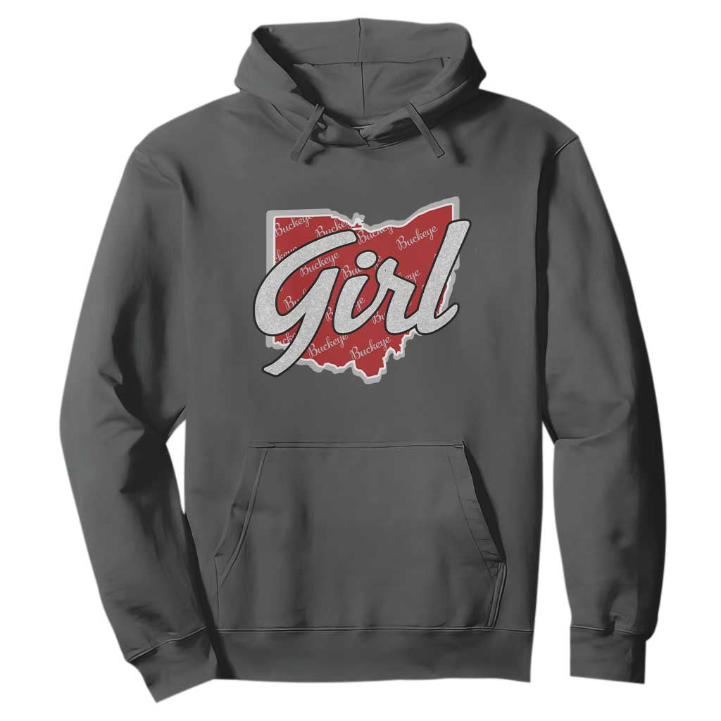 Buckeye Girl Ohio Home State Hoodie TS11 Dark Heather Print Your Wear