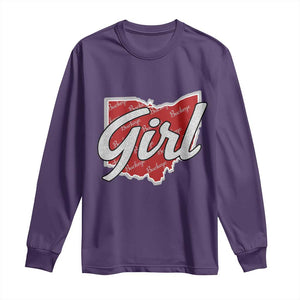 Buckeye Girl Ohio Home State Long Sleeve Shirt TS11 Purple Print Your Wear