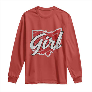 Buckeye Girl Ohio Home State Long Sleeve Shirt TS11 Red Print Your Wear