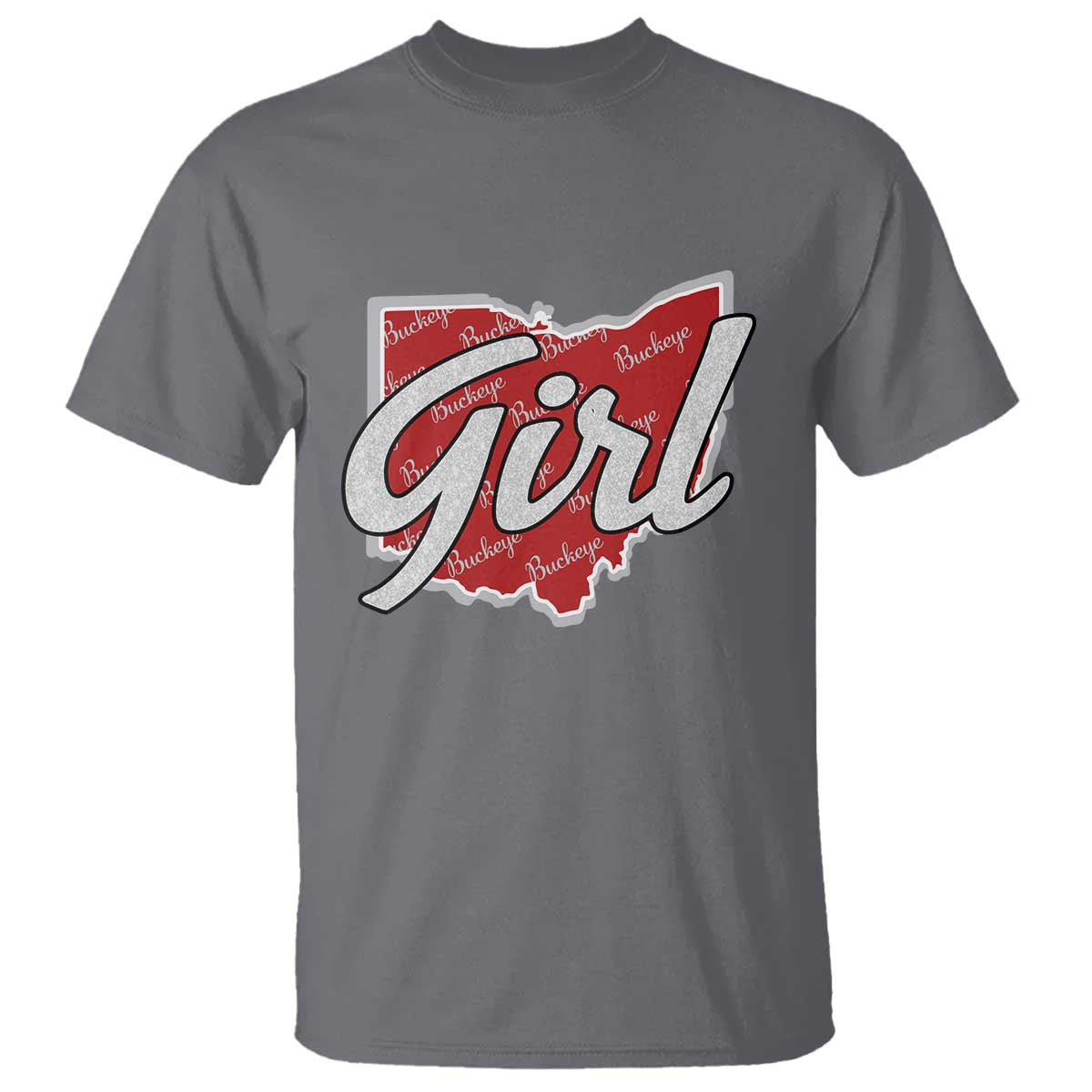 Buckeye Girl Ohio Home State T Shirt TS11 Charcoal Print Your Wear
