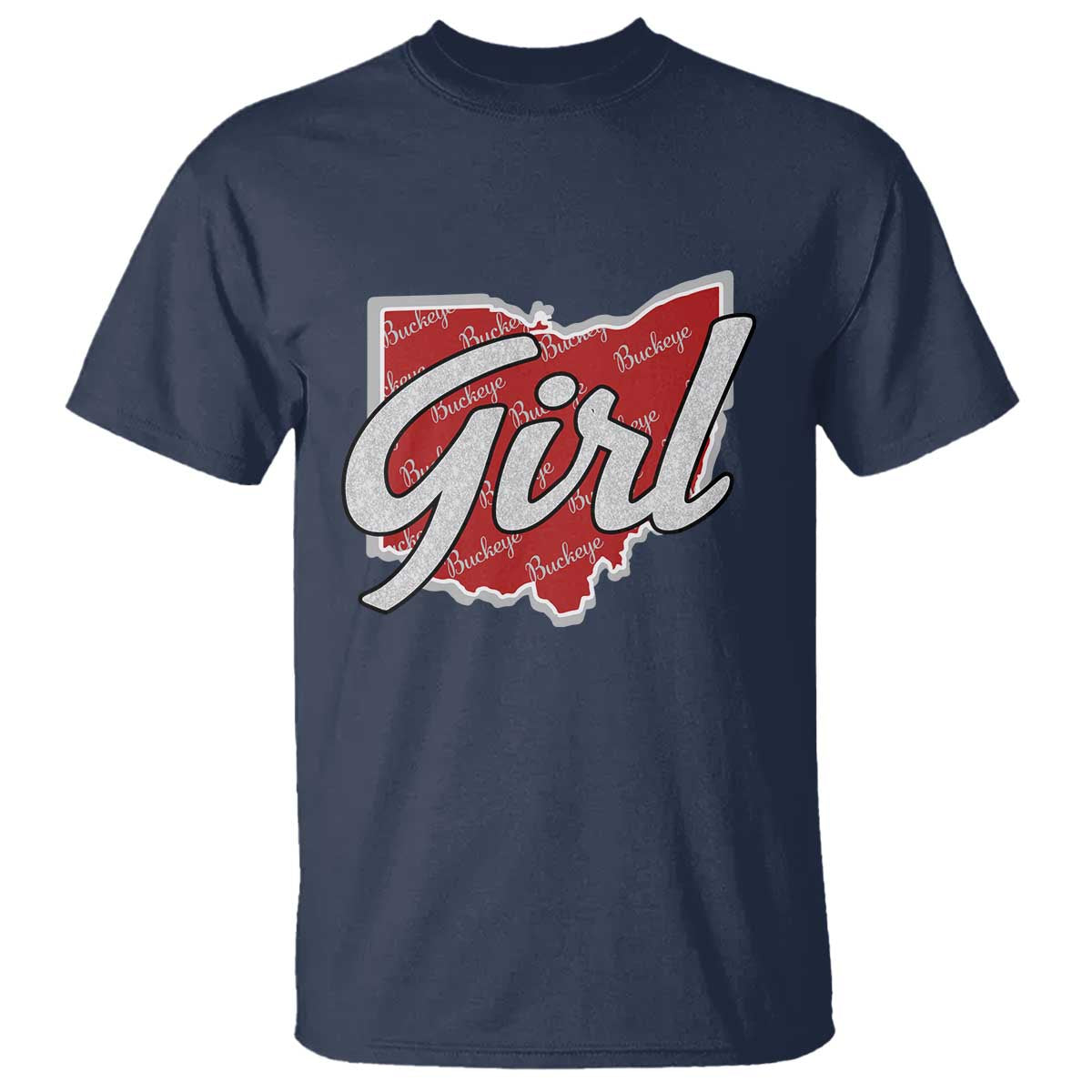 Buckeye Girl Ohio Home State T Shirt TS11 Navy Print Your Wear