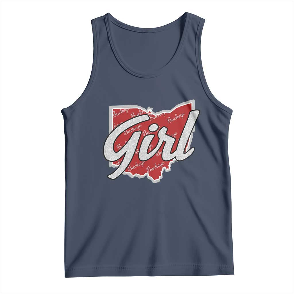 Buckeye Girl Ohio Home State Tank Top TS11 Navy Print Your Wear