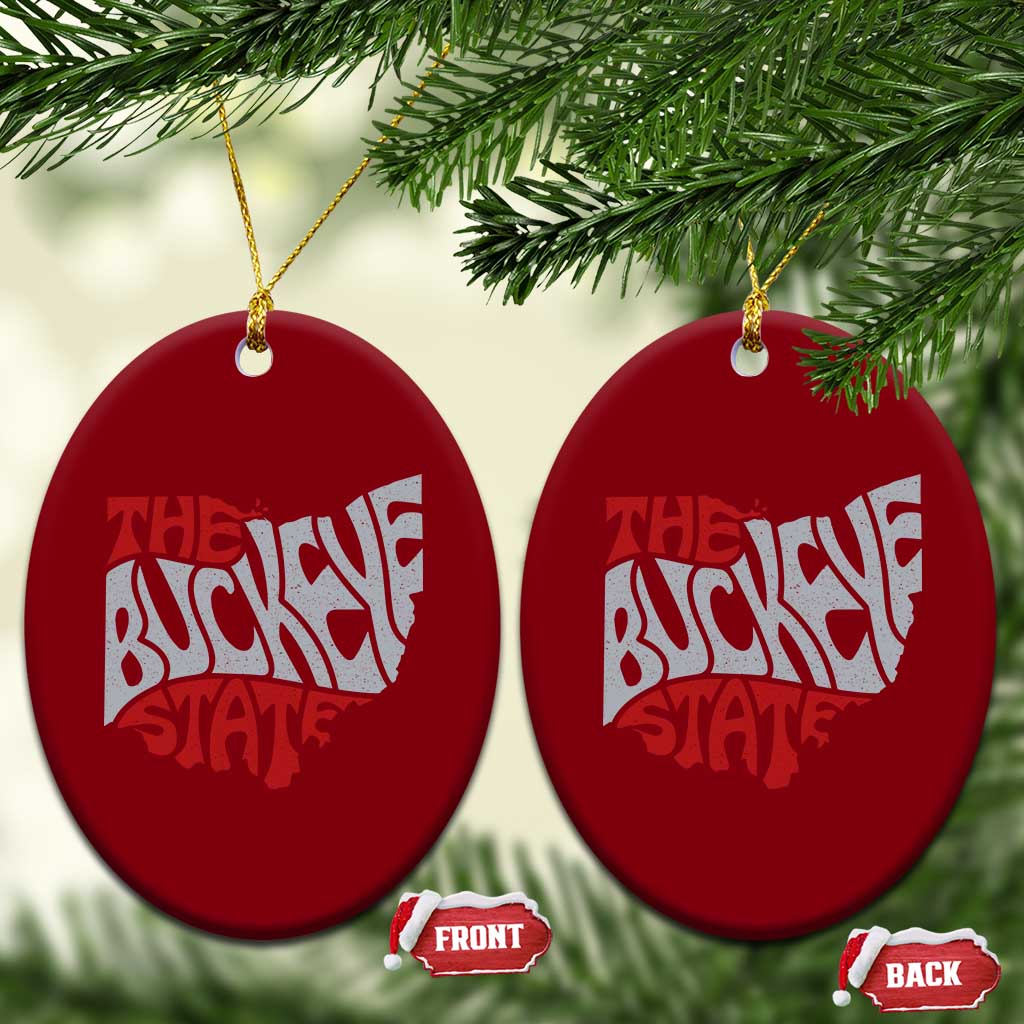 Funny Ohio Pride The Buckeye State Ceramic Ornament Map Of Ohio State TS11 Print Your Wear