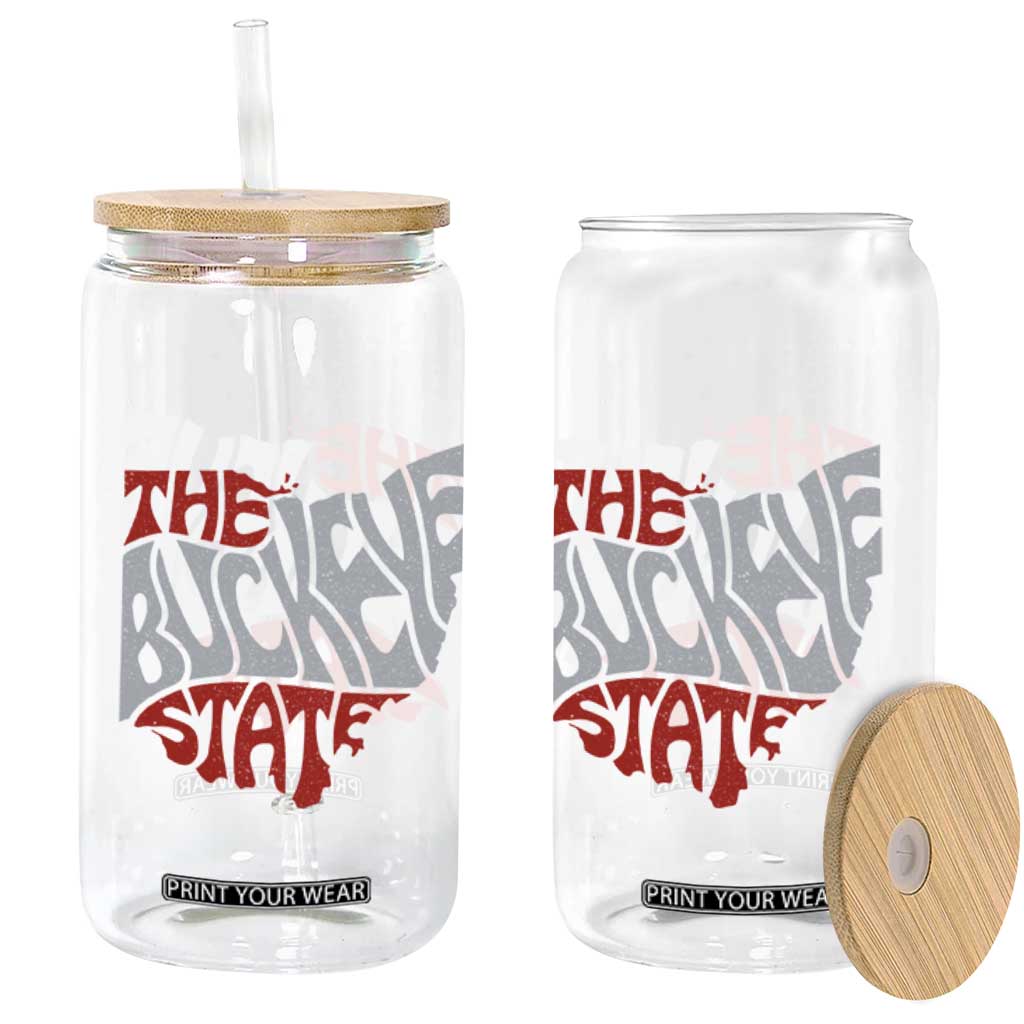Funny Ohio Pride The Buckeye State Glass Can Map Of Ohio State TS11 Print Your Wear