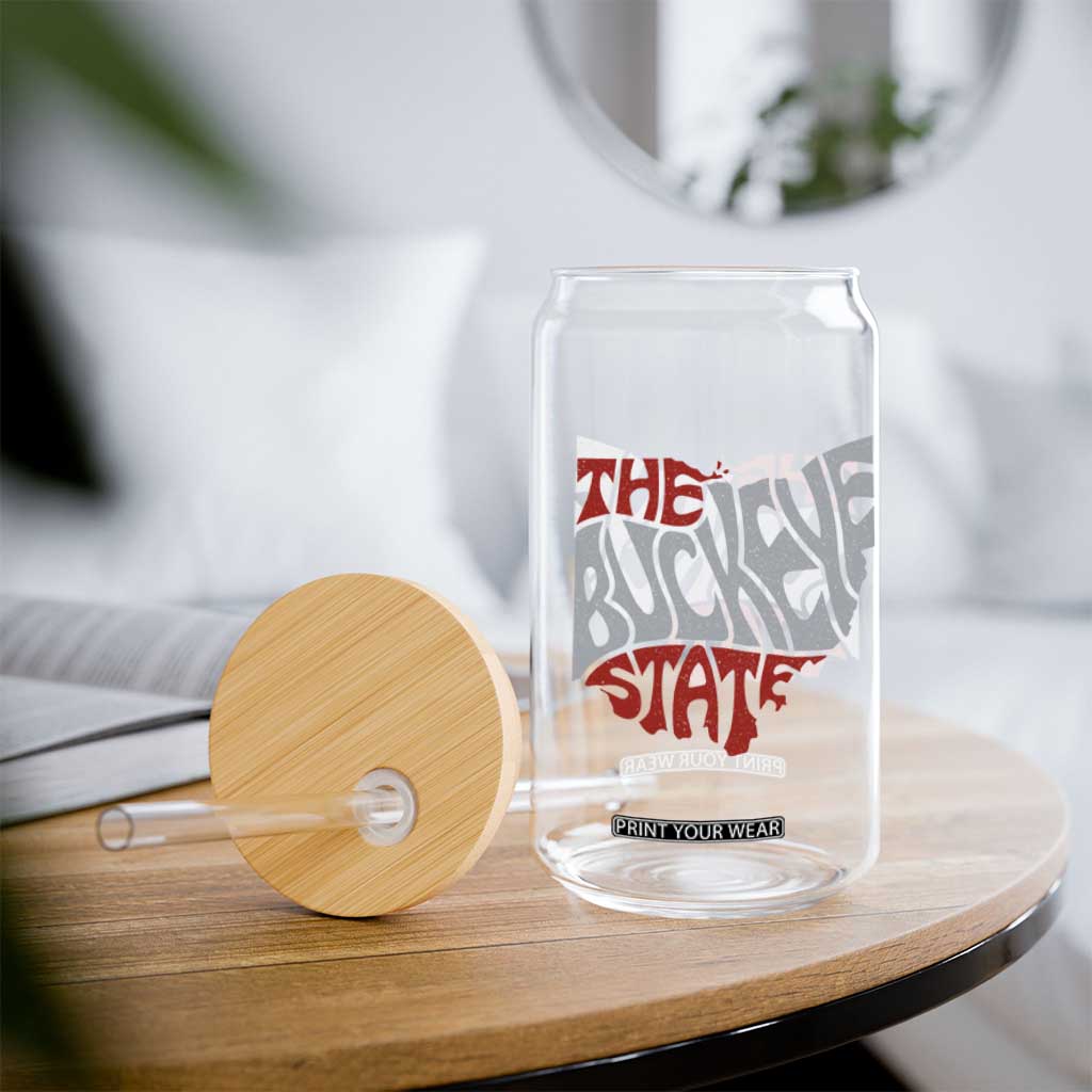 Funny Ohio Pride The Buckeye State Glass Can Map Of Ohio State TS11 Print Your Wear