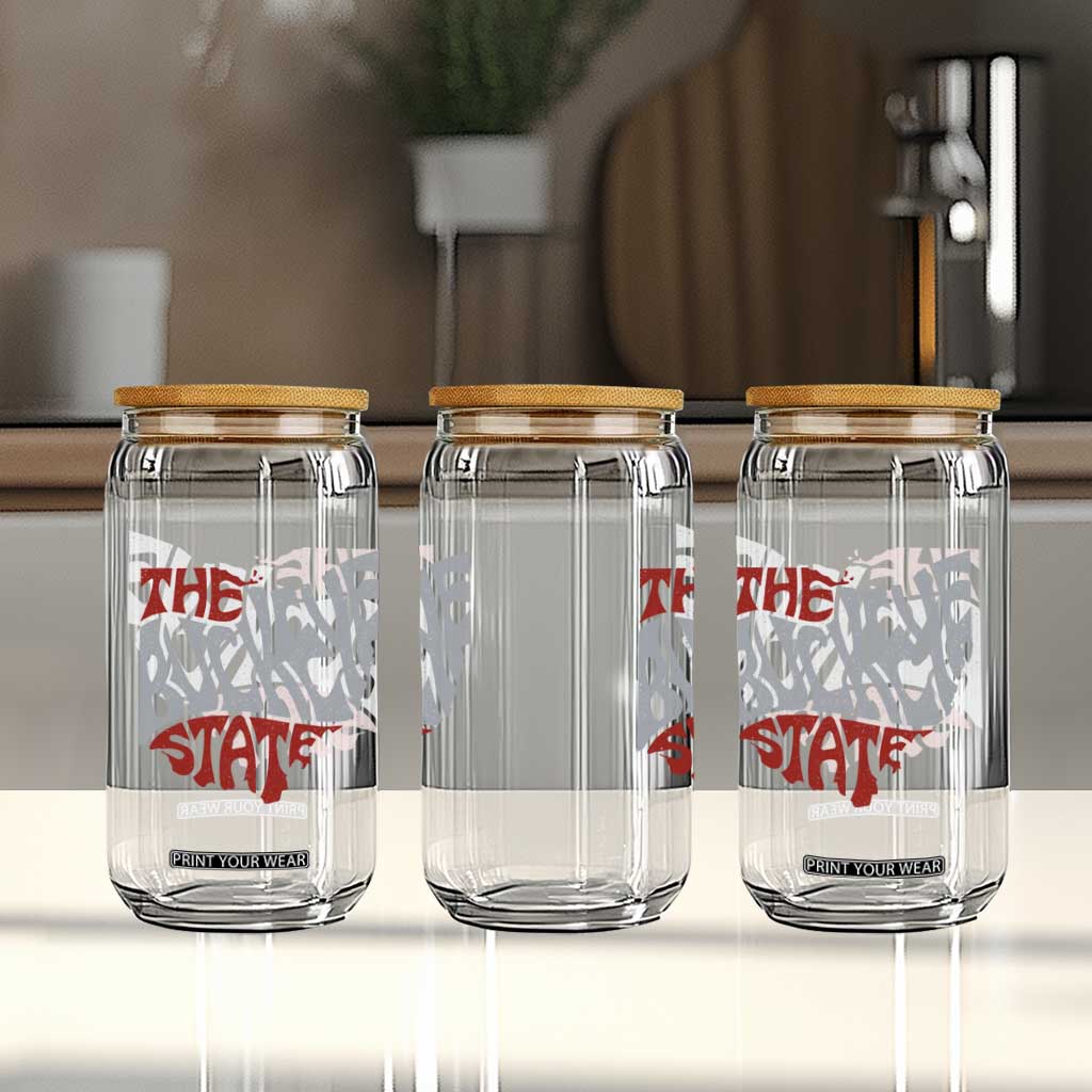 Funny Ohio Pride The Buckeye State Glass Can Map Of Ohio State TS11 Print Your Wear