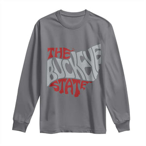 Funny Ohio Pride The Buckeye State Long Sleeve Shirt Map Of Ohio State TS11 Charcoal Print Your Wear