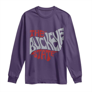 Funny Ohio Pride The Buckeye State Long Sleeve Shirt Map Of Ohio State TS11 Purple Print Your Wear
