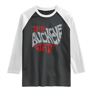 Funny Ohio Pride The Buckeye State Raglan Shirt Map Of Ohio State TS11 Black White Print Your Wear