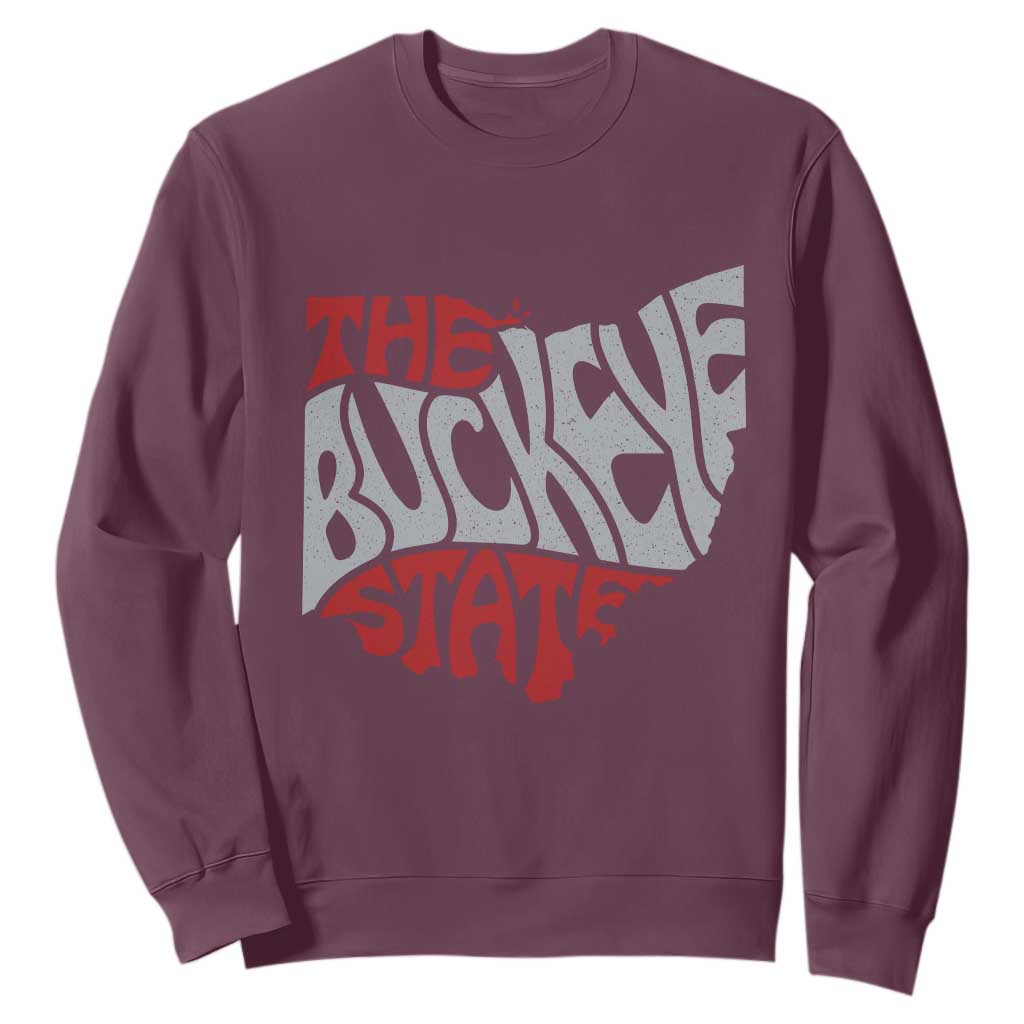 Funny Ohio Pride The Buckeye State Sweatshirt Map Of Ohio State TS11 Maroon Print Your Wear