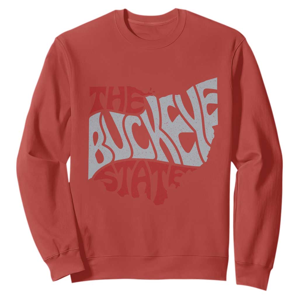 Funny Ohio Pride The Buckeye State Sweatshirt Map Of Ohio State TS11 Red Print Your Wear