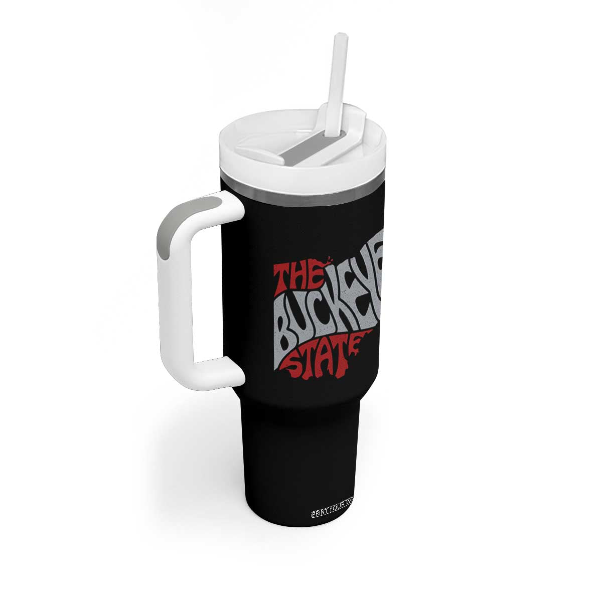Funny Ohio Pride The Buckeye State Tumbler With Handle Map Of Ohio State TS11 Print Your Wear