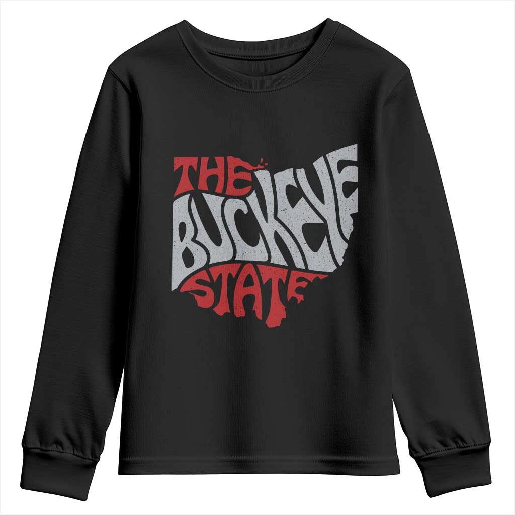 Funny Ohio Pride The Buckeye State Youth Sweatshirt Map Of Ohio State TS11 Black Print Your Wear